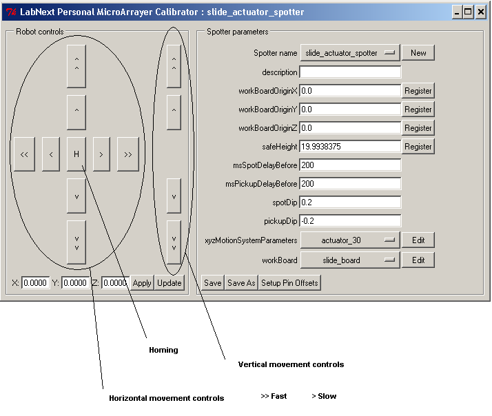 Microarrayer Configure System Module Navigation