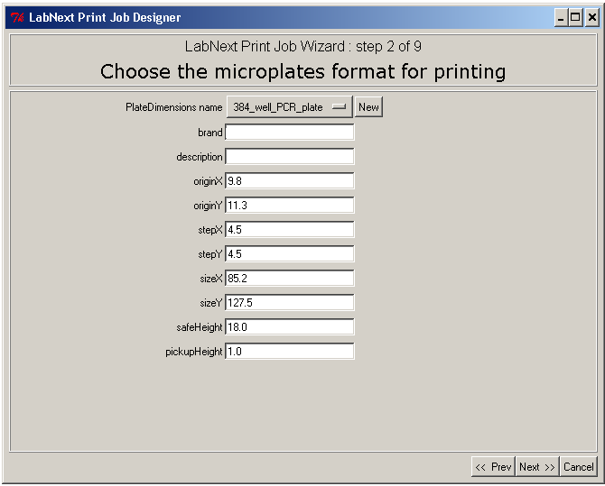 Microarrayer JobWizard Screenshot