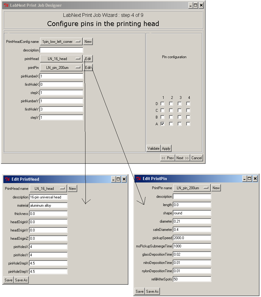 Microarrayer JobWizard Screenshot