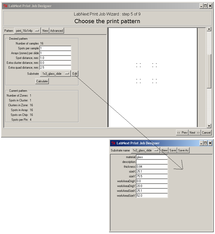 Microarrayer JobWizard Screenshot